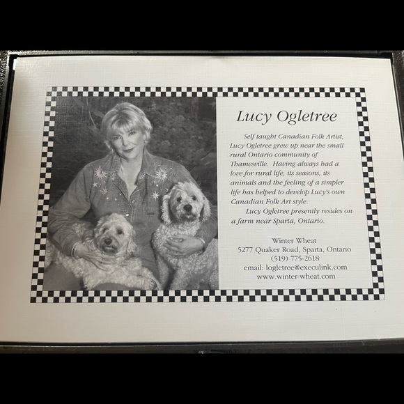 Folk Art Country Scene In Metal Frame - Picture 3 of 5